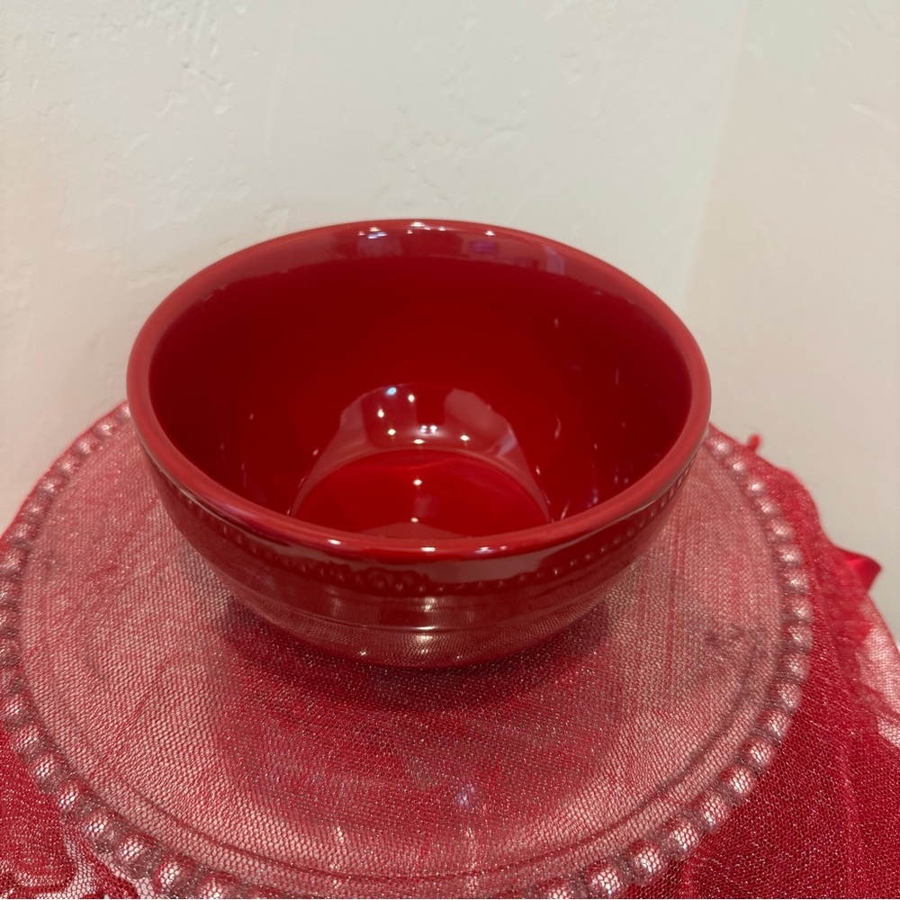 Celebrating Home Deep Red Pottery Cereal Bowl ๐ - Picture 2 of 3